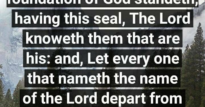 DEPART FROM INIQUITY
